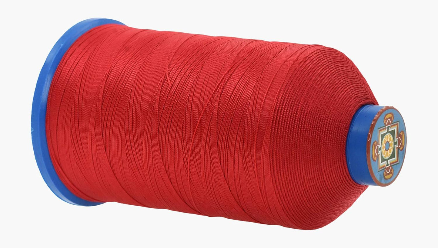 Mandala Crafts Bonded Nylon Thread Red Heavy Duty Sewing Threads - 1100 YDs Size 92 280D T90 Tex 90 Thread for Leather Jeans Weaving Outdoor Marine Upholstery Threads