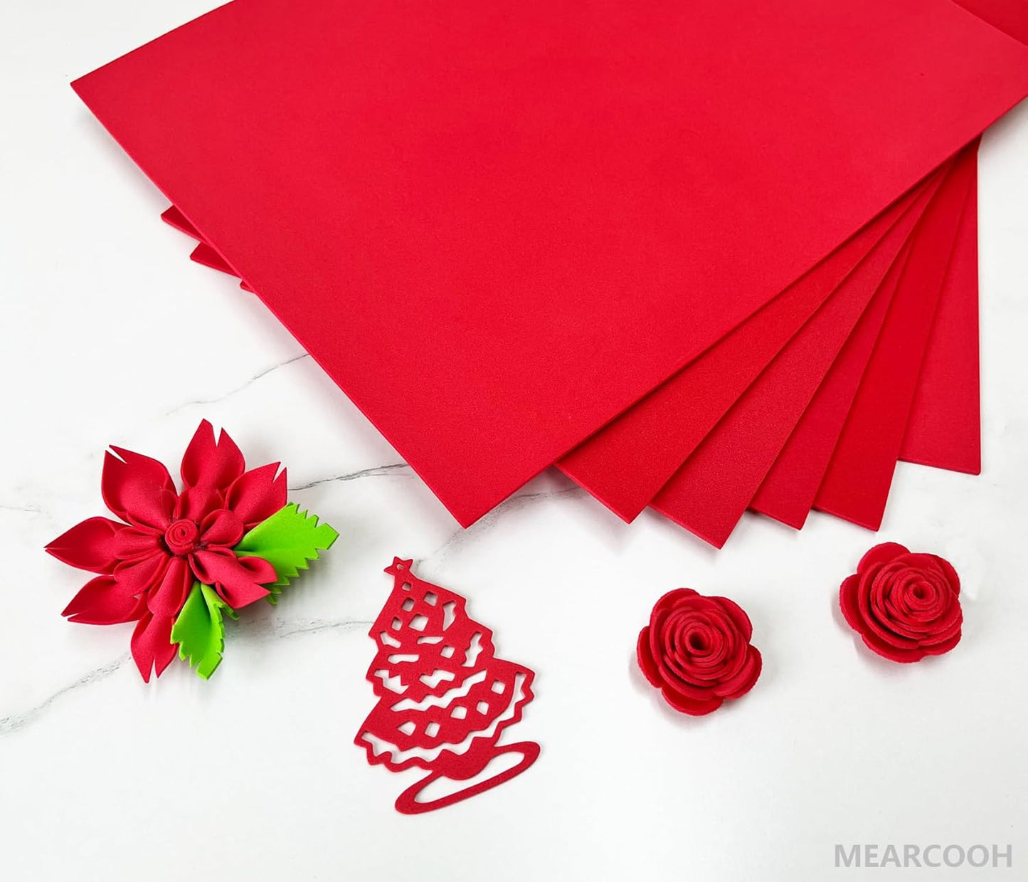 MEARCOOH Red Foam Sheets Crafts 9x12 Inch 2mm Eva Color Craft Foam Paper for Crafts Project Preschoolers Classroom Scrapbooking DIY Cosplay(10 Sheets)