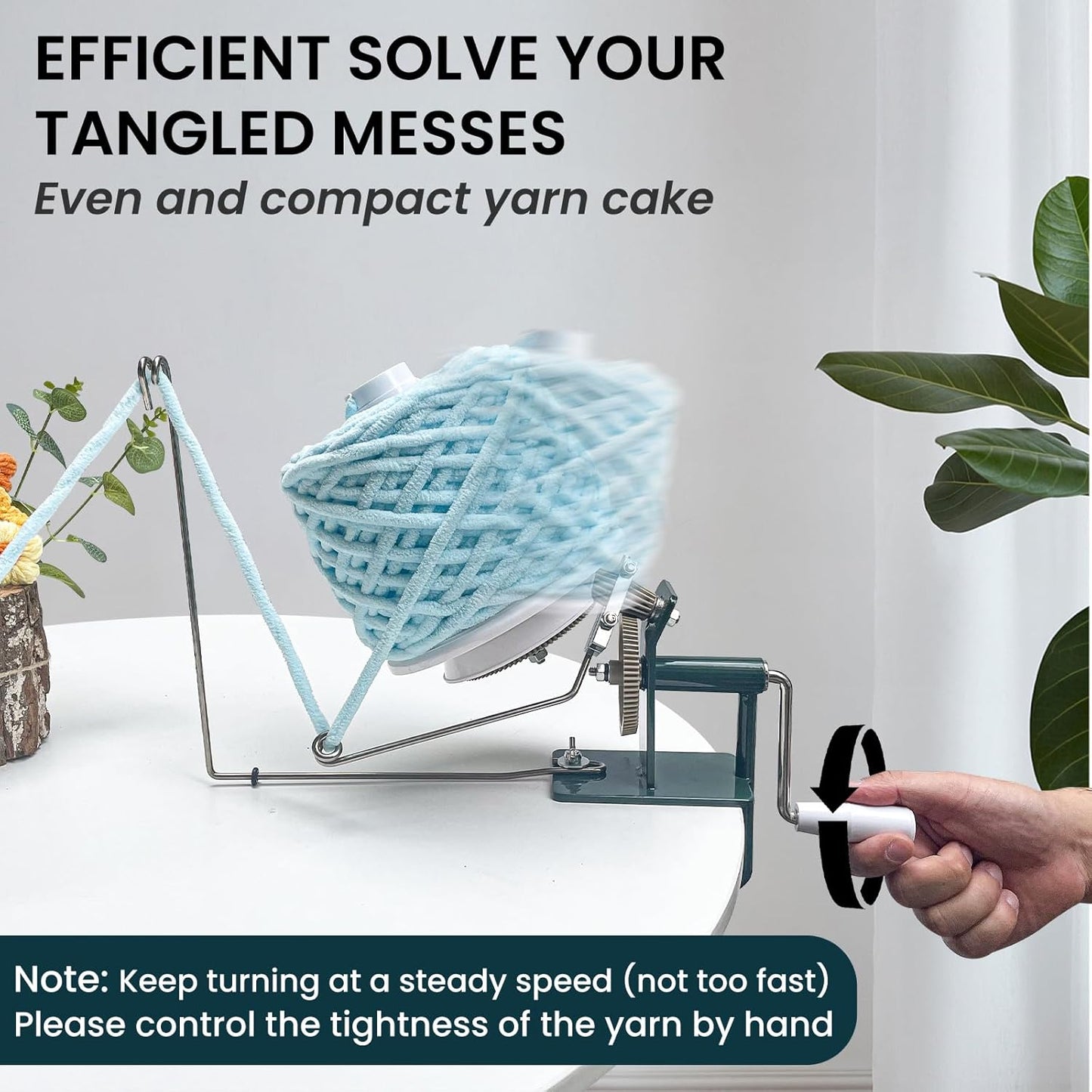 Yarn Winder, Yarn Ball Winder, Large 15 oz and Easy-to-Install Yarn Cake Winder Efficiently Make Yarn Cake, Sturdy Metal and ABS Yarn Winder for Crocheting,The Helper for Knitting Enthusiast