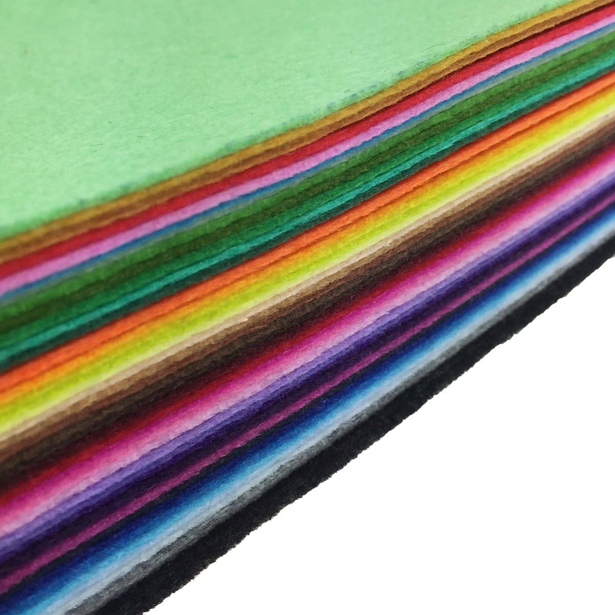 flic-flac 42pcs 8"x8“ (20x20cm) Felt Fabric Sheet Assorted Color Felt Pack DIY Craft Squares Nonwoven
