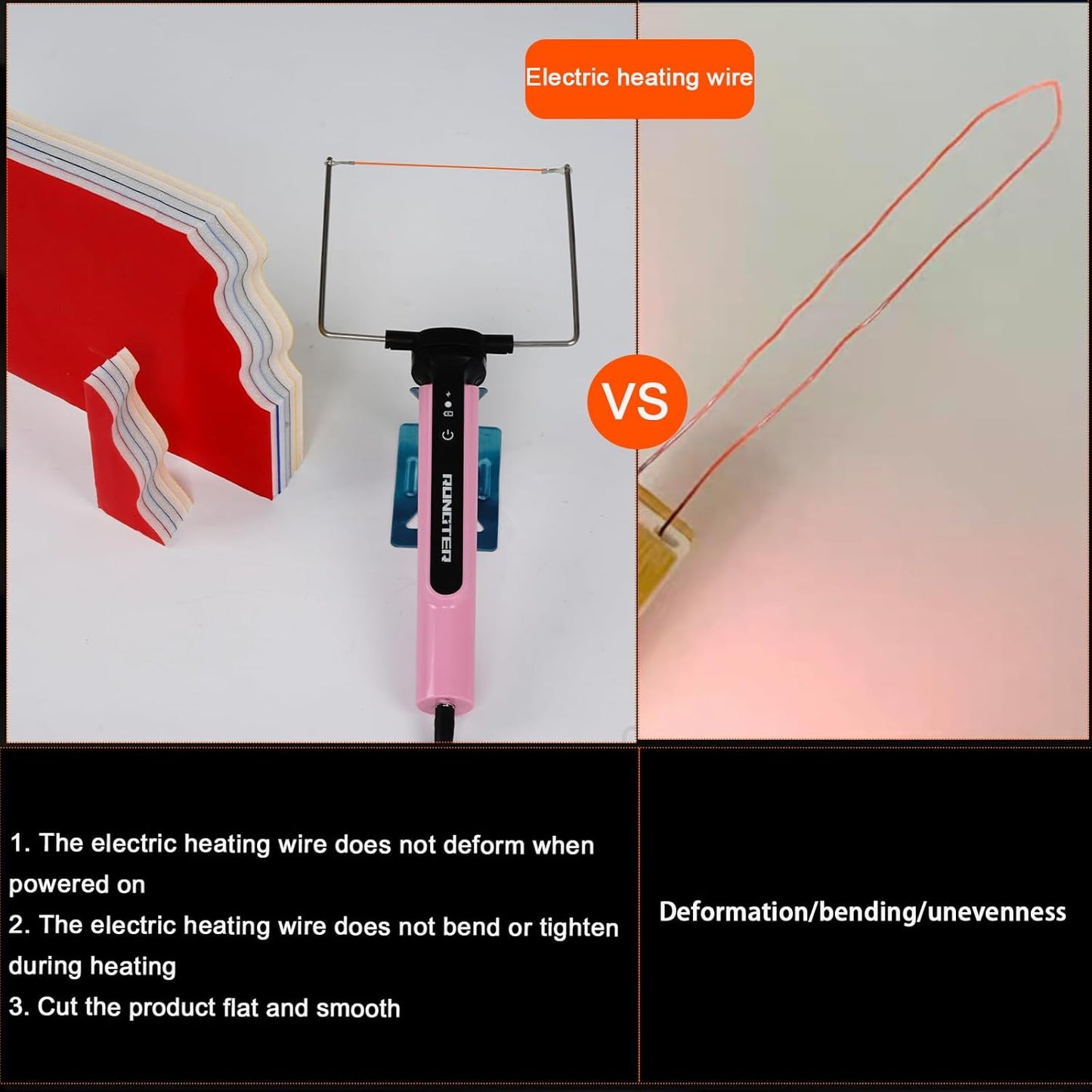 4 in 1 Hot Wire Electric Foam Cutter Kit, Styrofoam Cutting Tool 15W/ 6V with Case, Heated Foam Carving Knife Kit (Toolbox Pink)