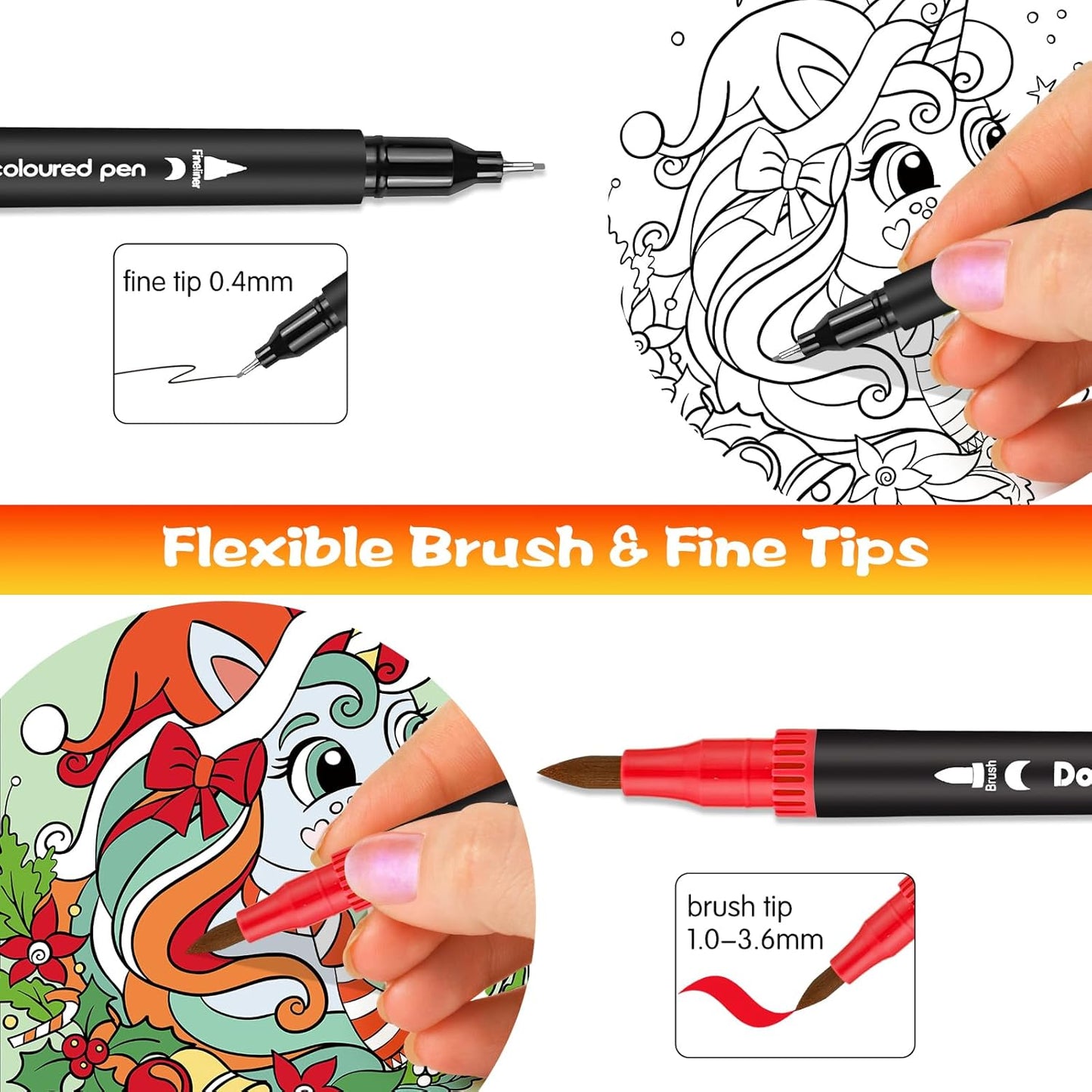 80 Coloring Markers for Adults No Bleeding, Dual Tip Fine & Brush Marker Pens, Art Colored Markers Set for Kids Adults Coloring Books Bullet Journaling Drawing