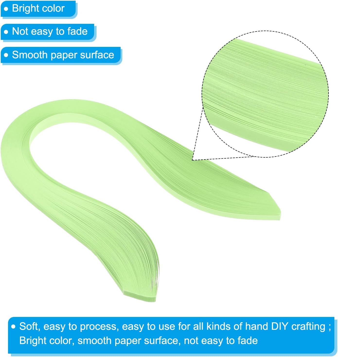 PATIKIL Quilling Strips Paper 600pcs 5mm 39cm Origami Paper Quilling Kits for Art DIY Hand Craft Christmas, Light Green