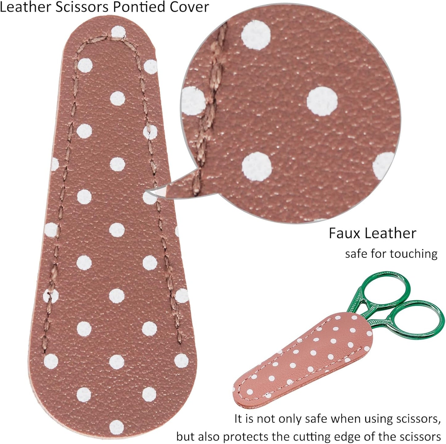 BIHRTC Scissors 3.6Inch Embroidery Knitting Scissor Small Crafting Shears with Leather Case Little Scissors Stainless Steel Scissor for Sewing Needlework Threading Craft Artwork DIY Tools