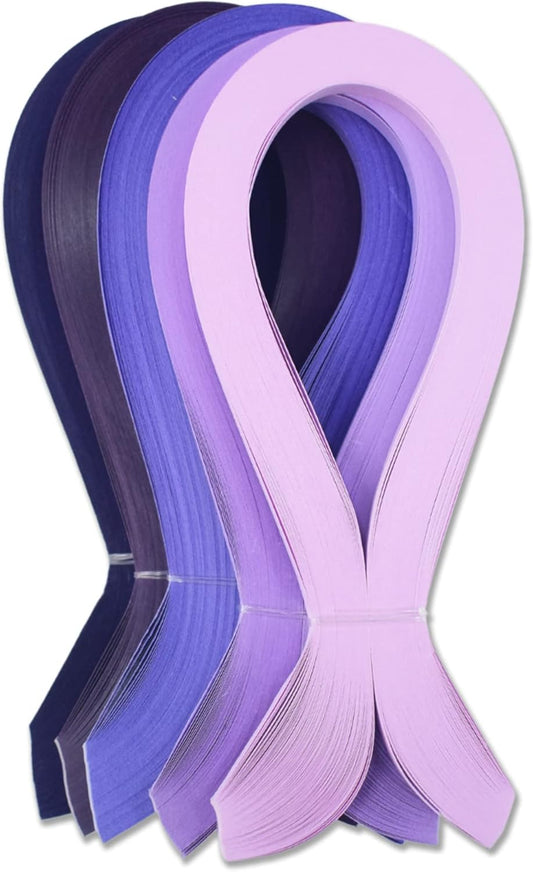 CrafTreat Purple Quilling Paper Strips for Craft Work - 500 Quilling Strips 5mm 30 CM Length - Paper Quilling for Decorating Cards, Gift Bags, Picture Frames and Scrapbooking