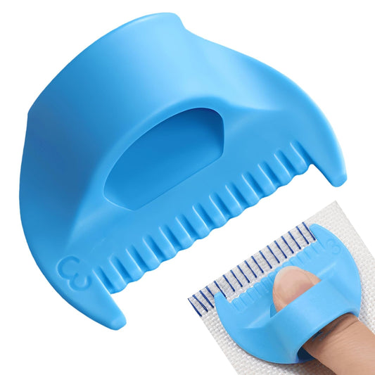 1 PCS 3mm Edge Lock Seam Guide, Mini Sewing Finger Ruler for Hand Sewing, DIY Sewing Kit Tool, Sewing Needle Gauge Measuring Guide, Blue