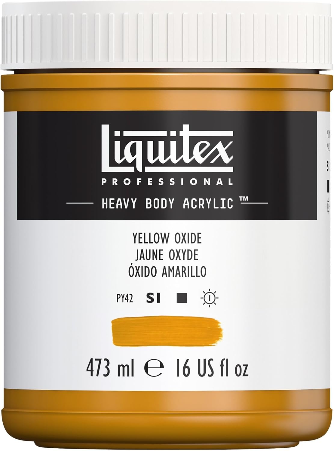 Liquitex Professional Heavy Body Acrylic Paint, 16-oz (473ml) Pot, Yellow Oxide