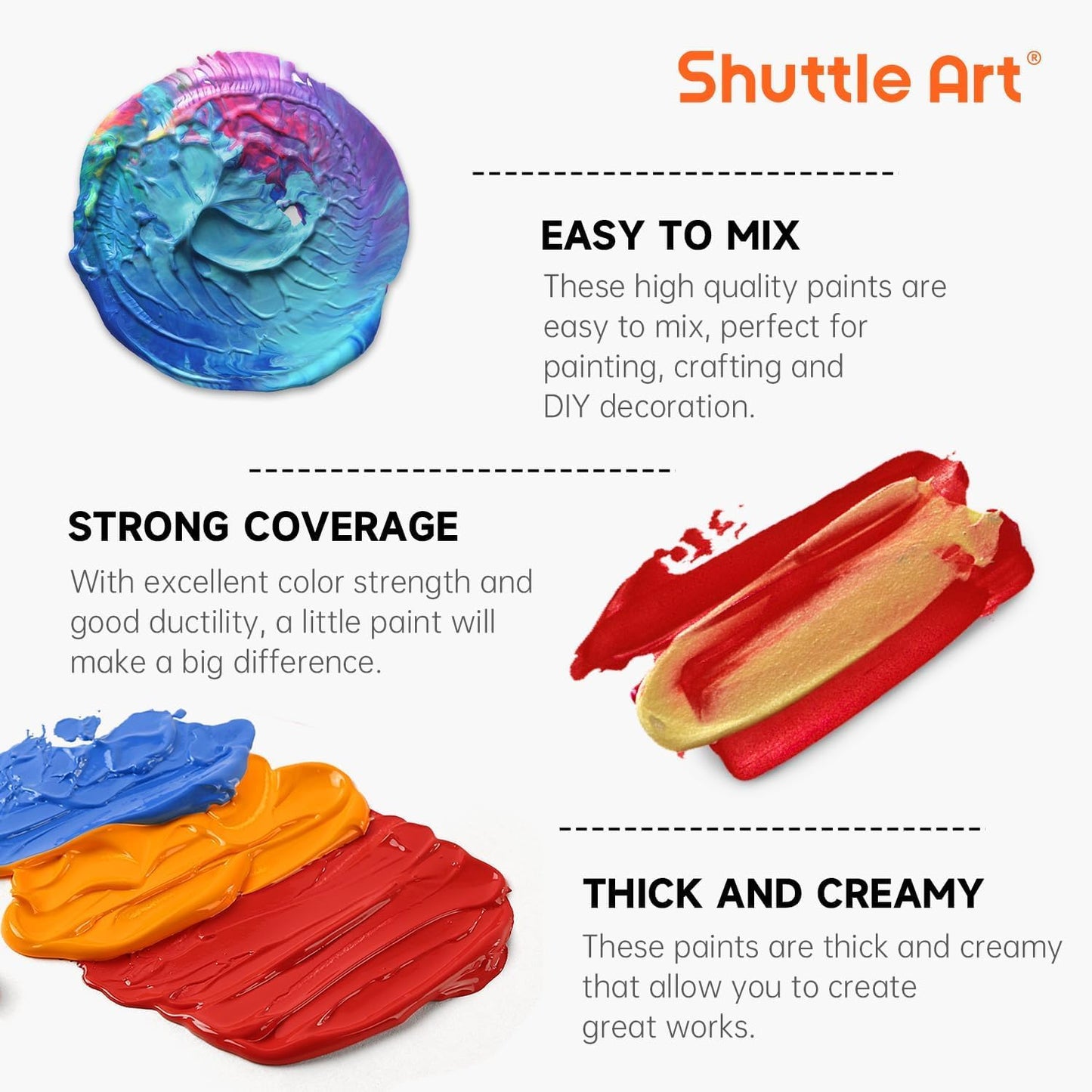 Shuttle Art Acrylic Paint Set, 25 Vintage Colours, 2oz/60ml Bottles, Rich Pigmented, Premium Acrylic Paints for Artists, Beginners and Kids on Rocks Crafts Canvas Wood Ceramic