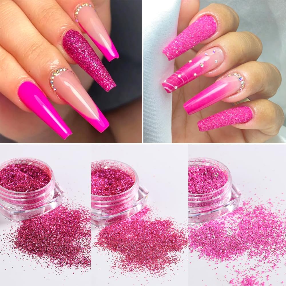 Holographic Sugar Glitter Powder for Nails, 12 Colors Iridescent Sugar Nail Dipping Powder Pigment Ultra Fine Sparkle Nails Gel Polish Glitter Dust Manicure Decoration for Home DIY Salon