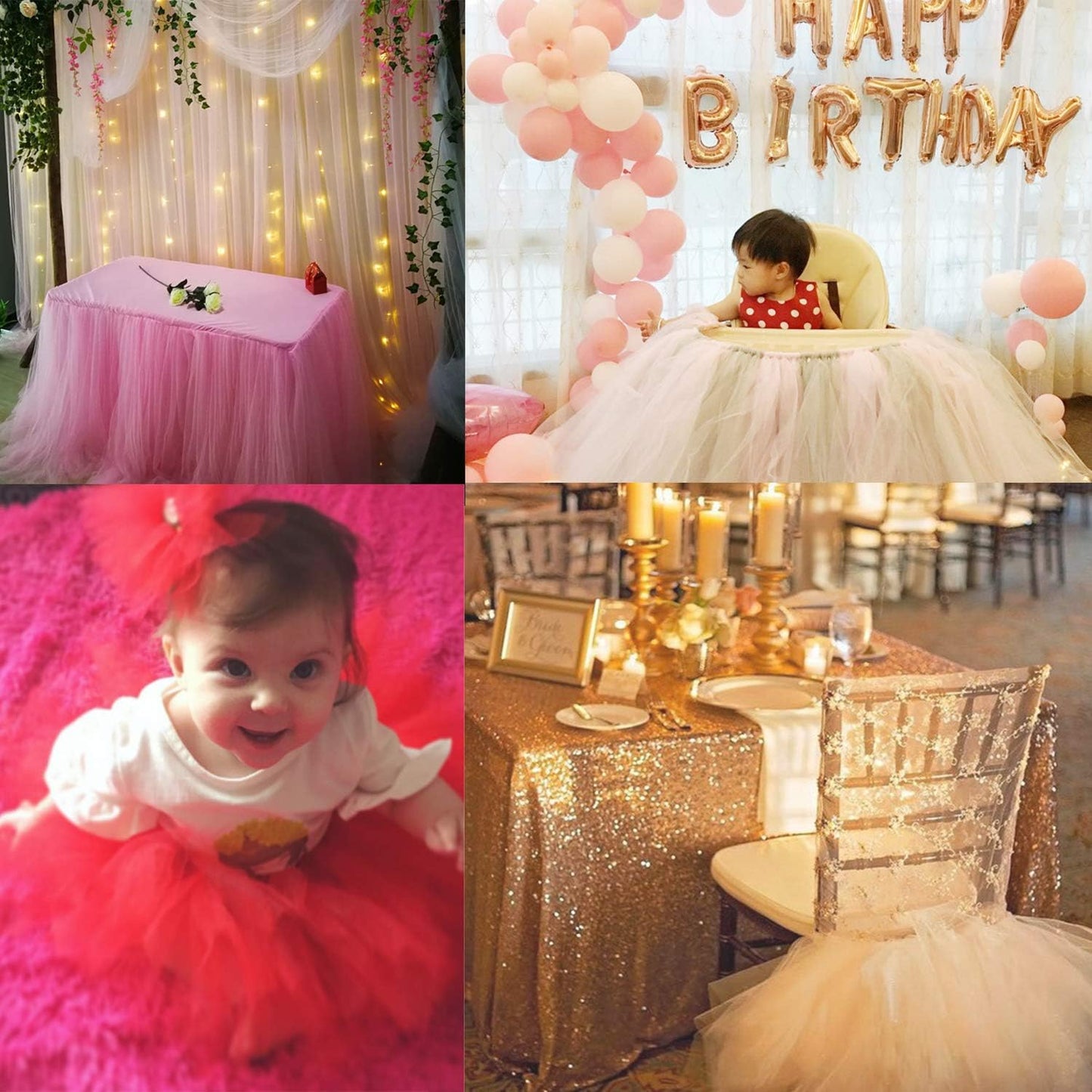 Crystal Organza Tulle Sheer Fabric Backdrop Curtains for Wedding Baby Shower Birthday Party Event Decor, 19” by 30 Yard (Yellow)