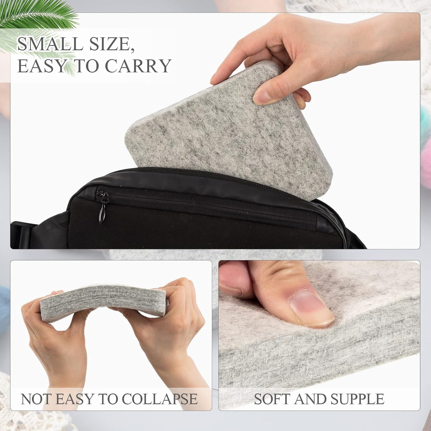 Amylove 2 Pcs Needle Felting Pad Needled Felting Mat Wool Supplies Thick Firm Base Woolen Block for Beginners Crochet Knitting Projects Kit Tool, Gray (5 x 6 x 1 Inch)