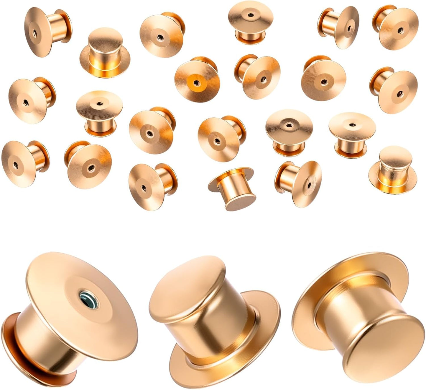 40 Pieces Locking Pin Back Golden Locking Pin Keepers Metal Pins Backs Lockings Metal Keepers Clasp Needle Back Lock Flat Badge Fastener Enamel Lapel Pins Lock and DIY Crafts Without Needle