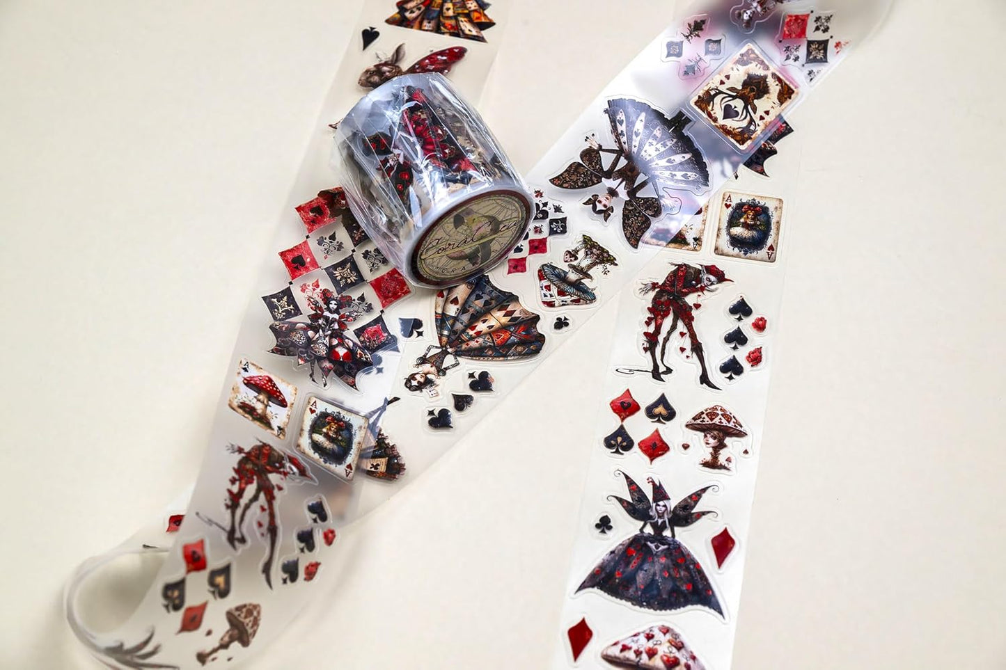 Alice’s Dark Fairies Transparent Washi Tape 4x5 cm – Decorative Scrapbooking Craft Adhesive Roll with Gothic Fairy Art, Fantasy Illustration Design for Journals, Planners, Cards & DIY Projects