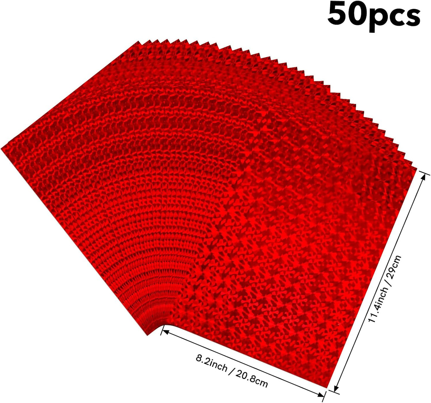 Briartw 50 Sheets Red Gemstone Toner Reactive Foil - Per Sheet 20x29cm (7.9 x 11.4 inch)- Metallic Finish for Laser Printers & Laminators - Ideal for Printing,Cardmaking,Scrapbooking,DIY Projects