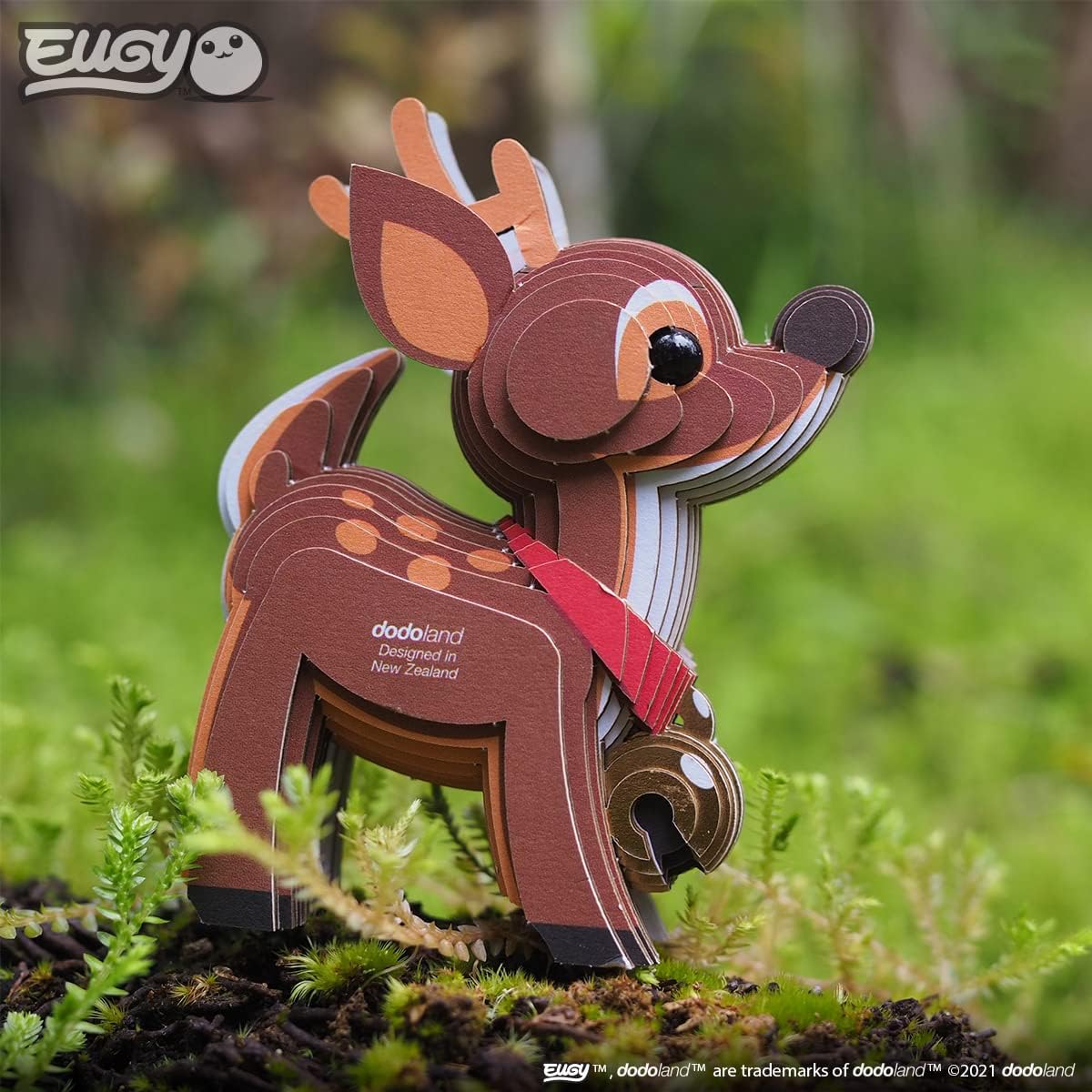 Eugy Reindeer 3D Puzzle, 22 Piece Eco-Friendly Educational Toy Puzzles for Boys, Girls & Kids Ages 6+