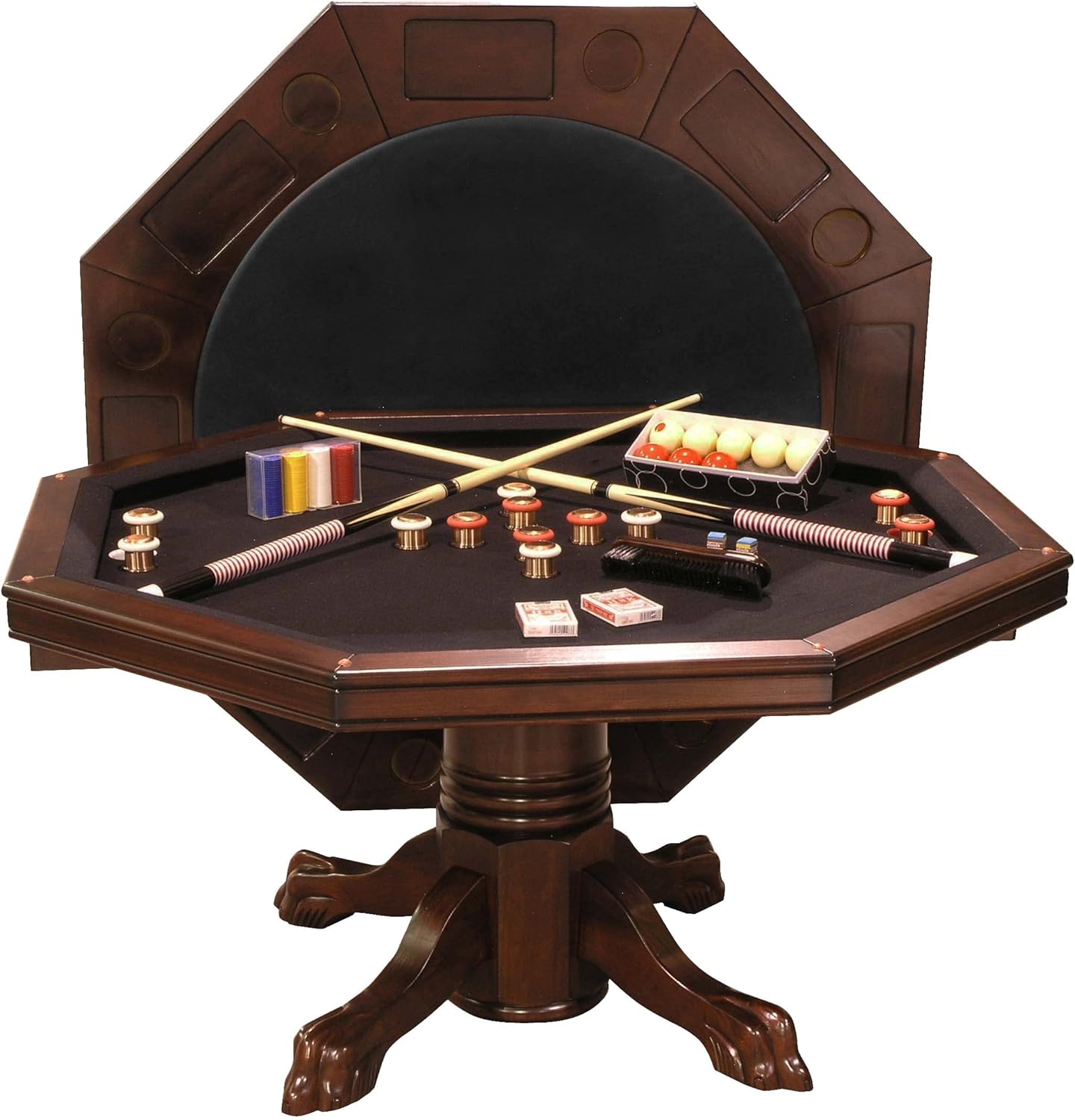 Combination 3 in 1 Poker/Game Table (Mahogany Finish)