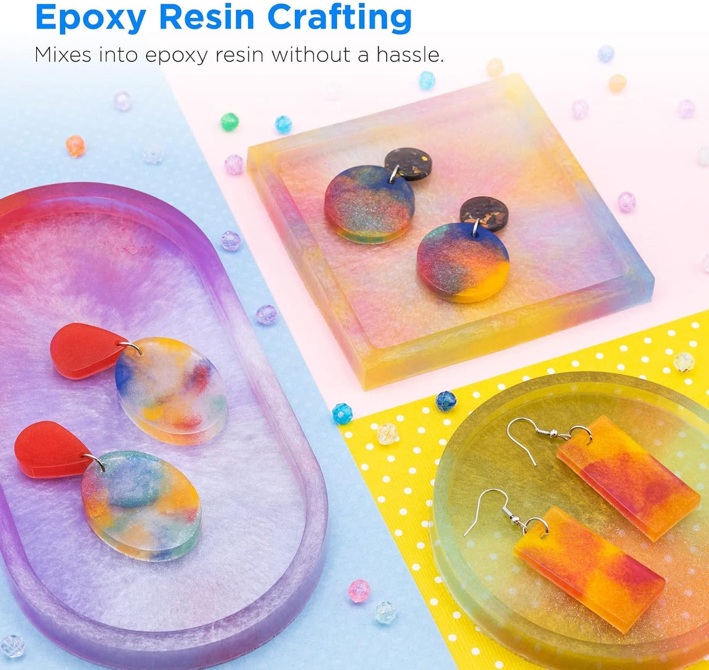 Rolio Premium Mica Powder Pearlescent Color Pigment - Art Set for Epoxy Resin - for Soap Making, Nail Polish, Lip Gloss, Eye Shadow, Slime & Candle Jars - 10g, 24 Jars - (Original Set)