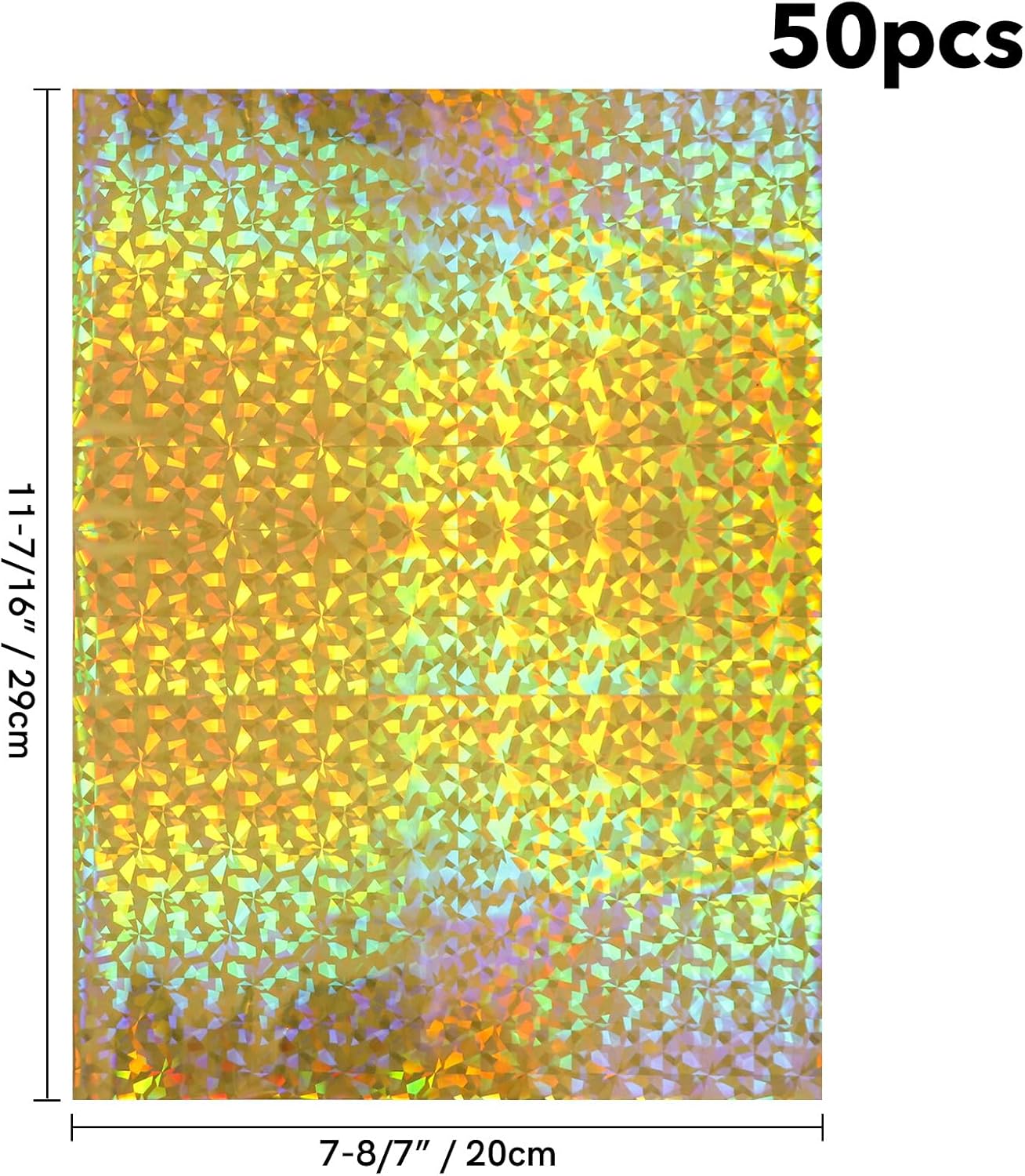 Briartw 20x29cm Hot Foil Paper 50 Sheets Pack Toner Reactive Foil Hot Stamping Foil Paper by Laser Printer and Laminator for Scrapbooking Craft Cardmaking DIY Album (Golden Gemstone, 50 Sheets)