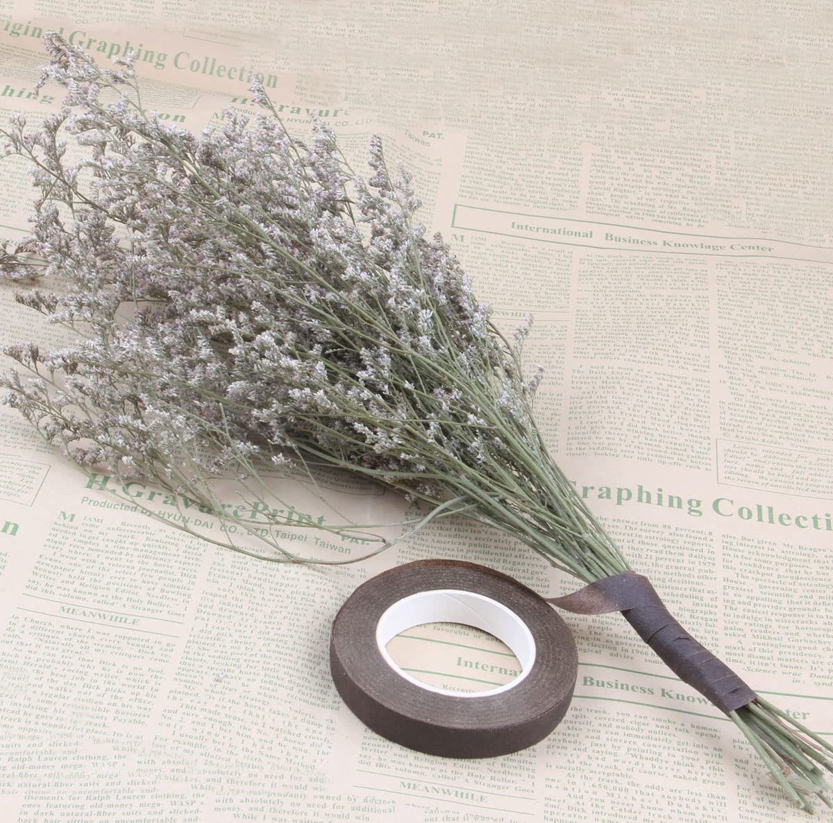 4 Rolls Floral Tape 1/2" Wide 30 Yards/Roll Floral Tapes for Bouquet Stem Wrap and Flowers Making Craft Projects (Brown)