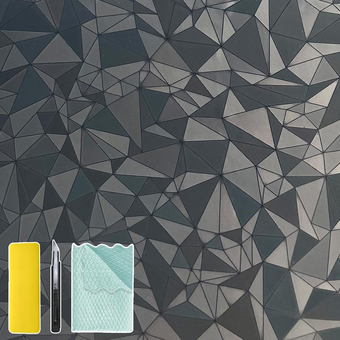 Niviy Blackout Window Privacy Film with Installation Tools Static Cling 100% Light Blocking Room Darkening, Heat Control Removable Windows Tint for Home, Black Out Window Cover 35.4" by 78.7"