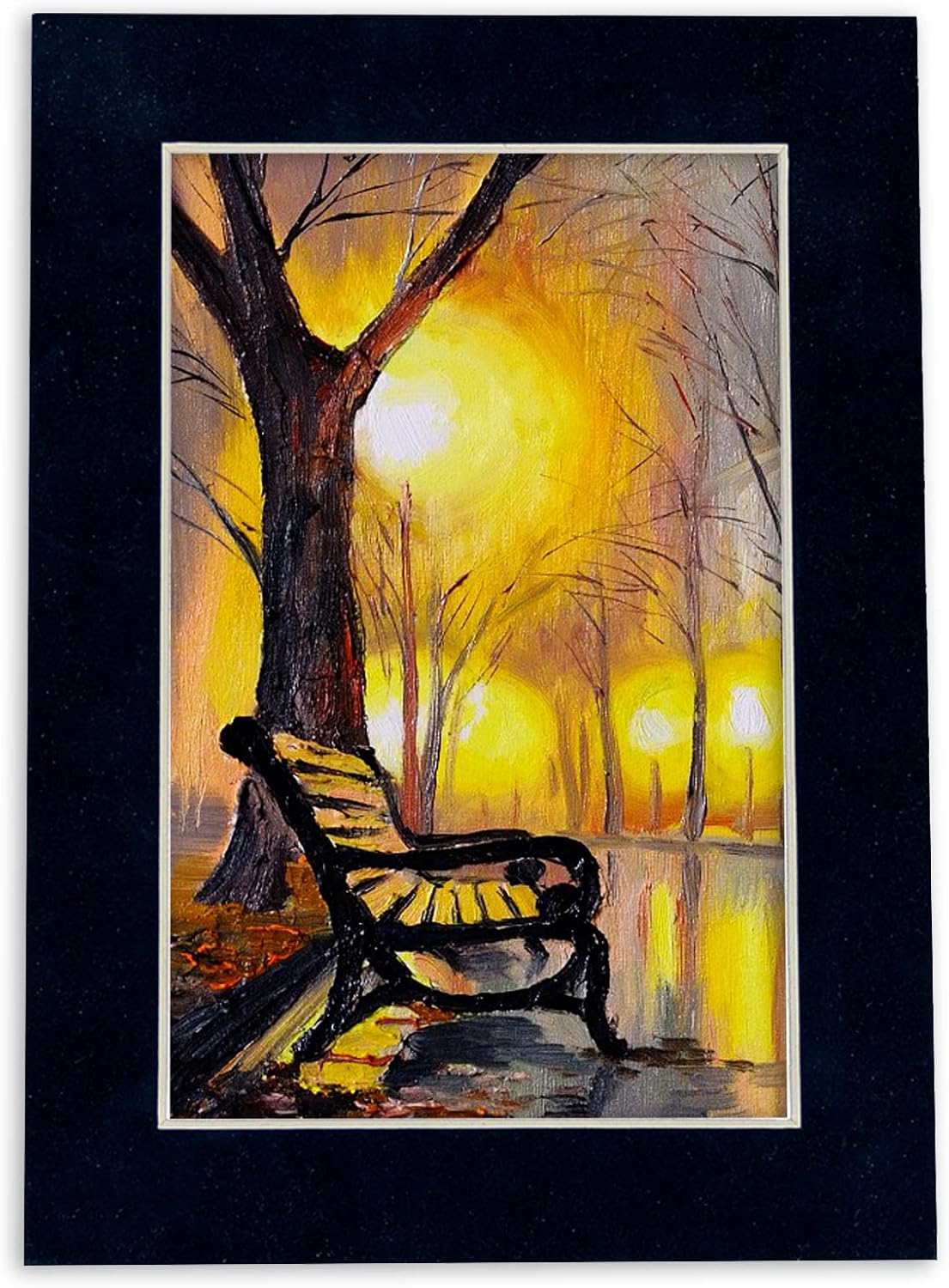 11x14 Mat Bevel Cut for 8.5x11 Photos - Acid Free Navy Suede Precut Matboard - For Pictures, Photos, Framing - 4-ply Thickness