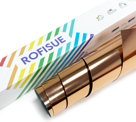 Heat Transfer Vinyl Metallic Rose Gold Foil 12"*6Ft Bundle Chrome HTV Pack in Vibrant Colors for Stunning T-Shirt Designs! Perfect for DIY Heat Transfer Vinyl (Rose Gold, 12Inch*6Ft)