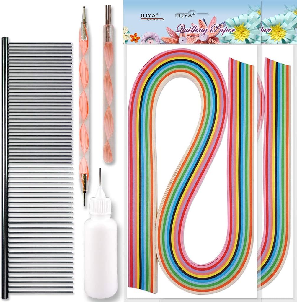 JUYA Quilling Paper and Tools Classic Set QK10 (Pink, Have Glue)