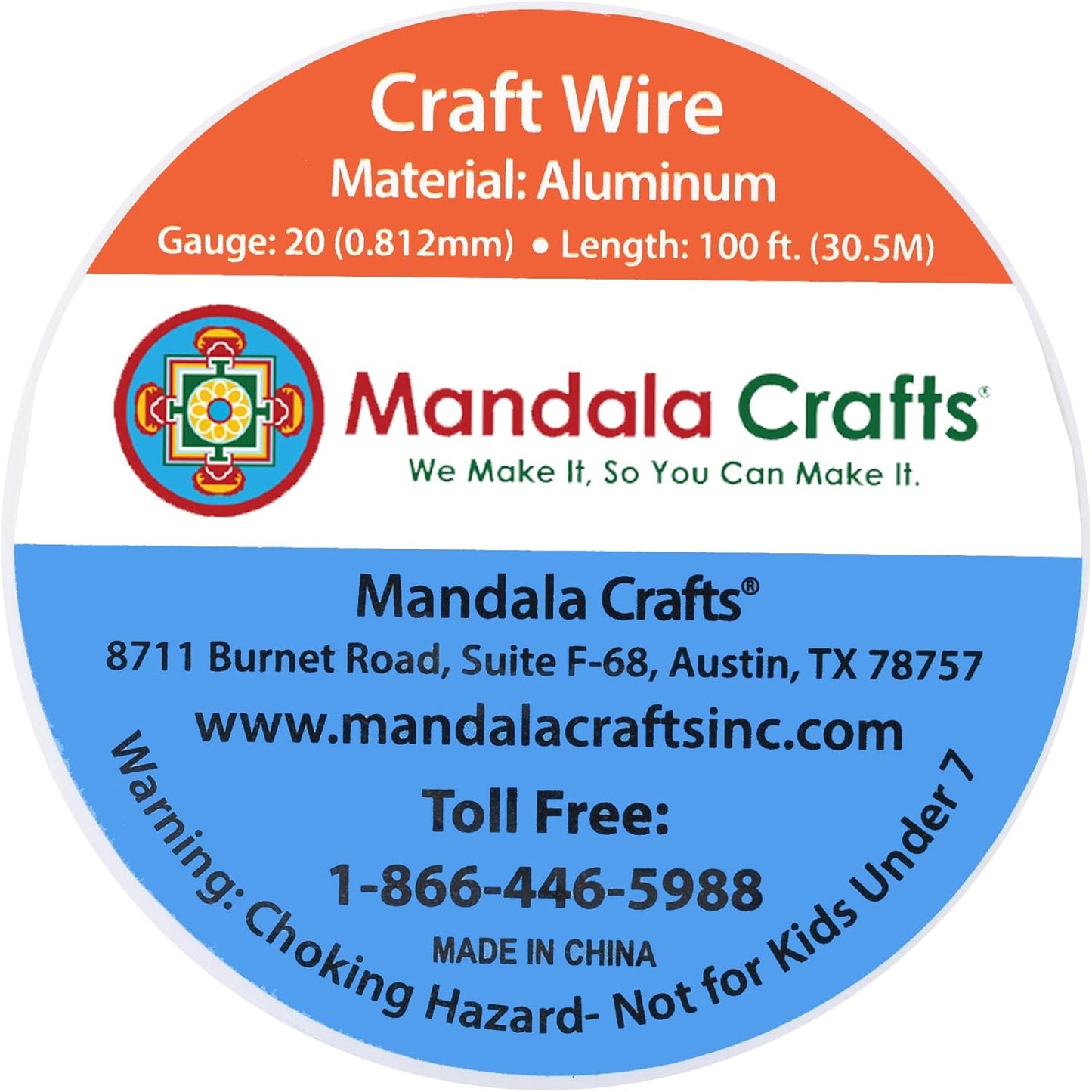 Mandala Crafts 20 Gauge Anodized Aluminum Craft Wire for Jewelry Making - 100 FT Colored Flexible Hot Pink Wire - Bendable for Bonsai Armature Crafting Sculpting