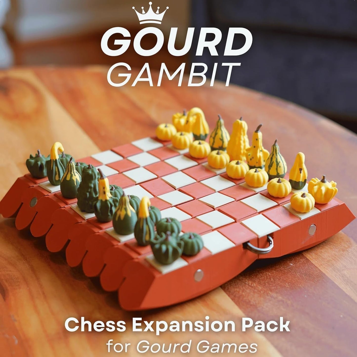 Forgecore Gourd Games, Pumpkin Game Set: Magnetic Chess Checkers, Dice Tower, Cribbage, Card Holder, Gourd Gambit Pumpkin Chess Expansion Pack, 3D Printing Portable Adult Pumpkins Board Game Set(#2)