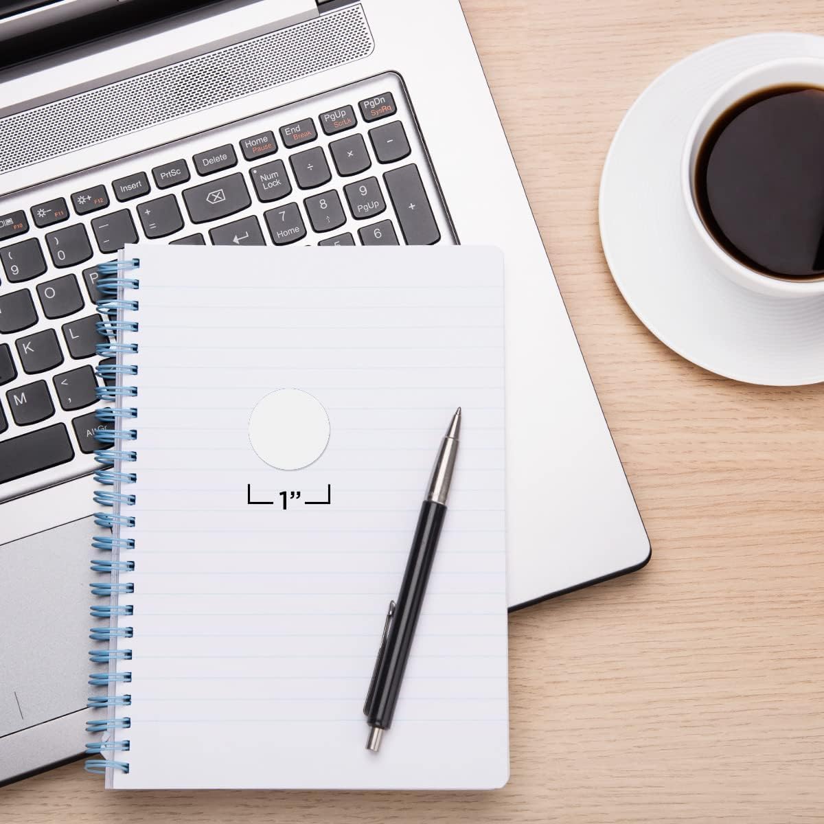 ChromaLabel 1 Inch Circle Sticker Labels, Easy to Write On Round Colored Stickers, Removable Sticky Dots - 1000 Dot Label Stickers per Dispenser Box, White Sticker Labels - Case of 5