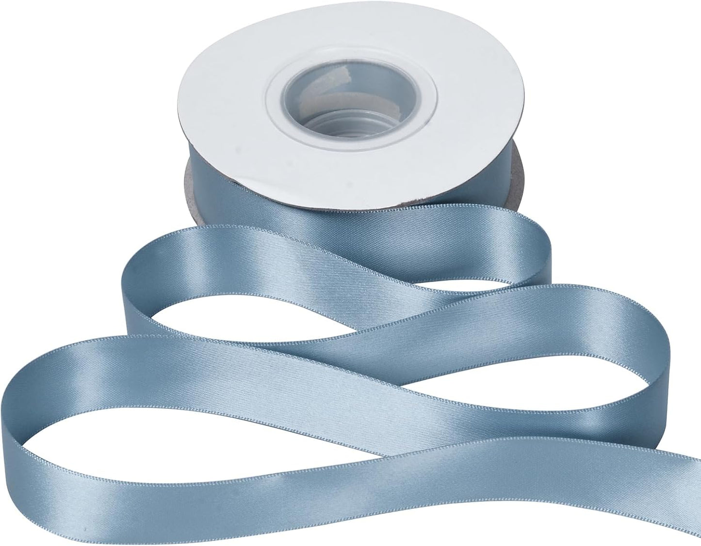 YAMA Dusty Blue Double Faced Satin Ribbon, 1 Inch 25 Yards, Great for Crafts Bows Flower Bouquet Wedding Home Decor Gift Wrapping