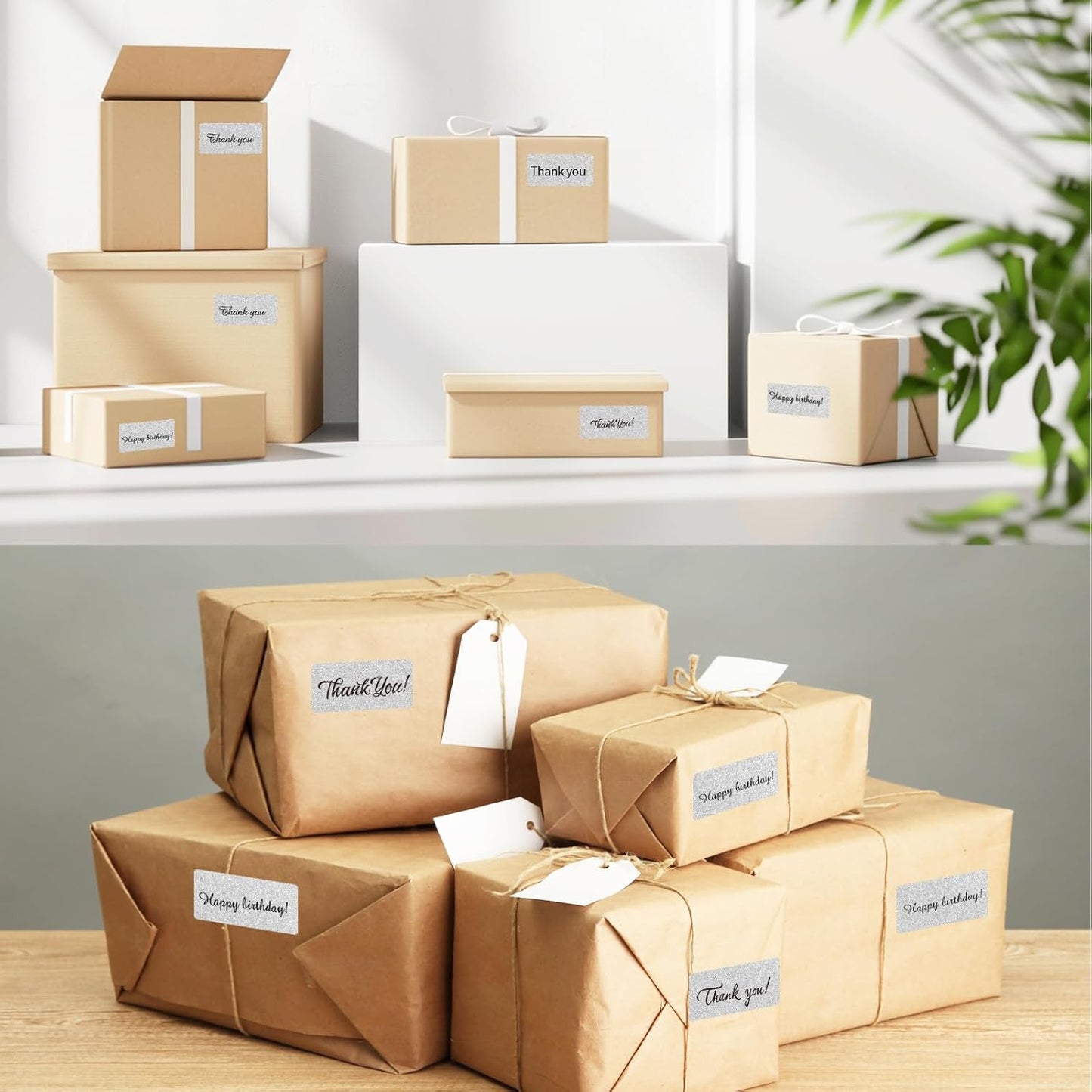 2x1 Inch Holographic Thermal Labels, Silver Glitter Thermal Printer Stickers, Waterproof Self-Adhesive Shipping Barcode Address Label Printer Sticker- 600 Labels/ 2 Rolls