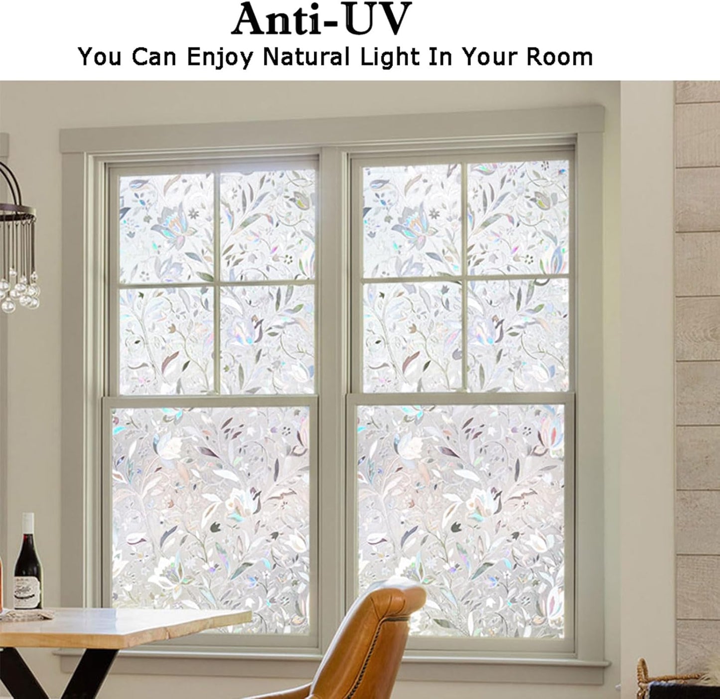 Kromapolis Window Film, Window Privacy Film, Window Vinyl Glass Covering, Stained Glass Decorative Film, Window Film Privacy Frosted Static Clings, Non-Adhesive, No-Glue (35.4 x 78.7 inch)