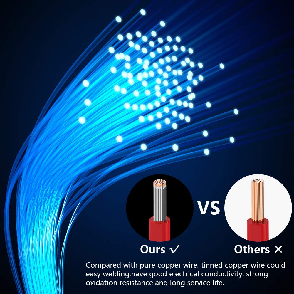 Fermerry 18 AWG Stranded Wire Spool 10ft Each 6 Colors Flexible 18 Gauge Silicone Hook up Wire Kit Electrical Tinned Copper Wire