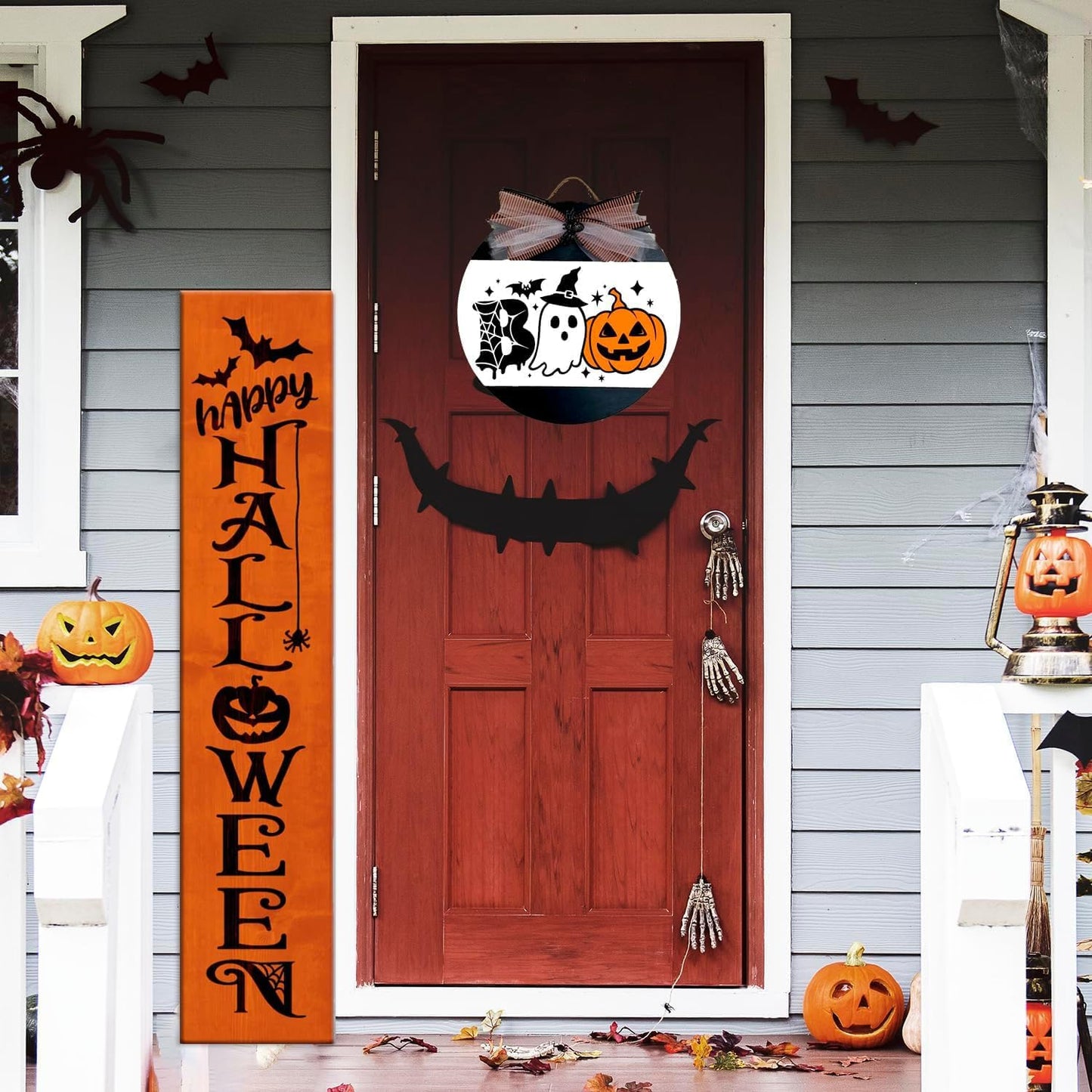 Halloween Stencils for Painting Large Skeleton Porch Stencils Ghost Boo Spooky Stencil for Porch Sign Door Mats Fabrics DIY Crafts Decor