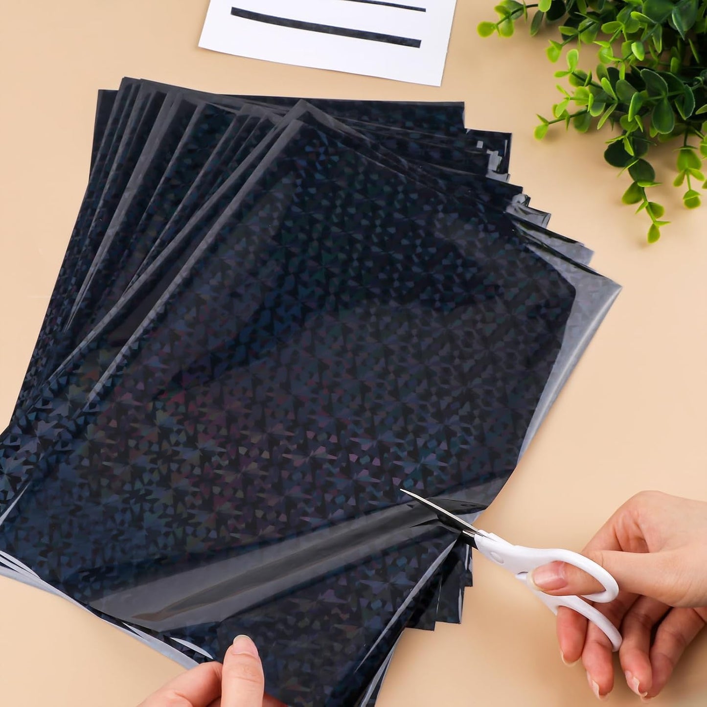 Briartw 50 Sheets Black Gemstone Toner Reactive Foil - Per Sheet 20x29cm (7.9 x 11.4 inch)- Metallic Finish for Laser Printers & Laminators - Ideal for Printing,Cardmaking,Scrapbooking,DIY Projects