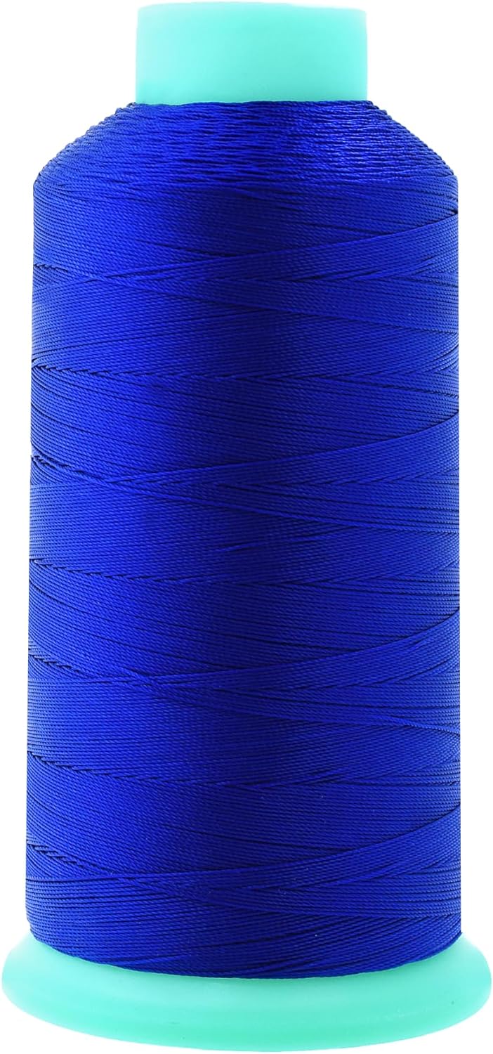 Mandala Crafts Bonded Nylon Thread Royal Blue Heavy Duty Sewing Threads - 1100 YDs Size 92 280D T90 Tex 90 Thread for Leather Jeans Weaving Outdoor Marine Upholstery Threads