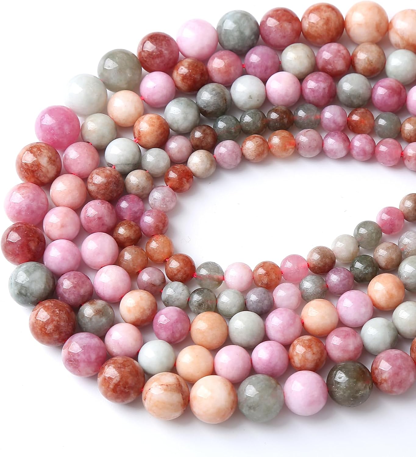 36pcs 10mm Natural Alashan Rainbow Agate Stone Beads for Jewelry Making DIY Bracelet Necklace Accessories 15" Energy Healing Power Stone Beads (10mm, Alashan Rainbow Agate)