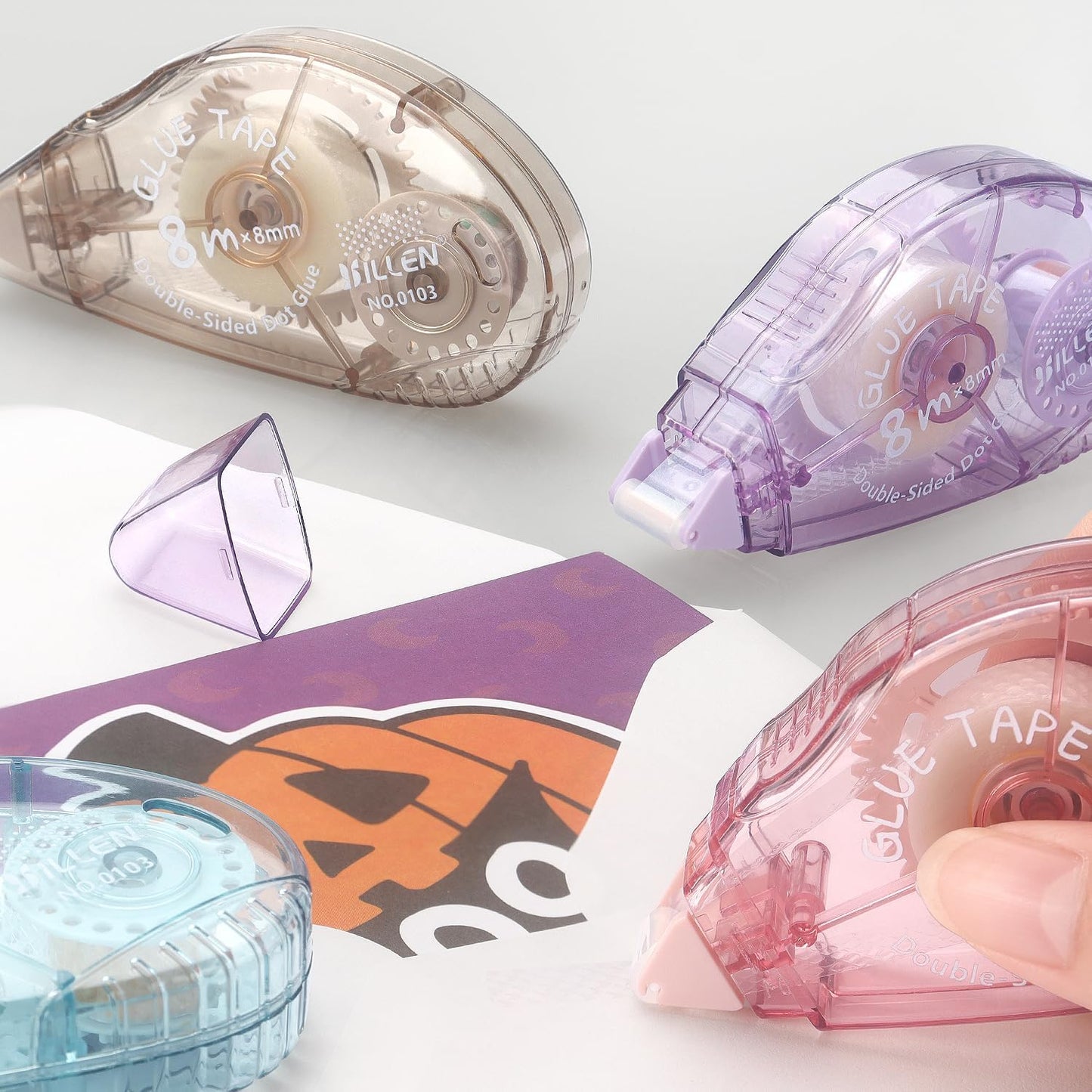 Tamaki 4 Pack Scrapbook Tape, Double Sided Tape Roller for Crafts, Adhesive Glue Runner Scrapbooking Supplies