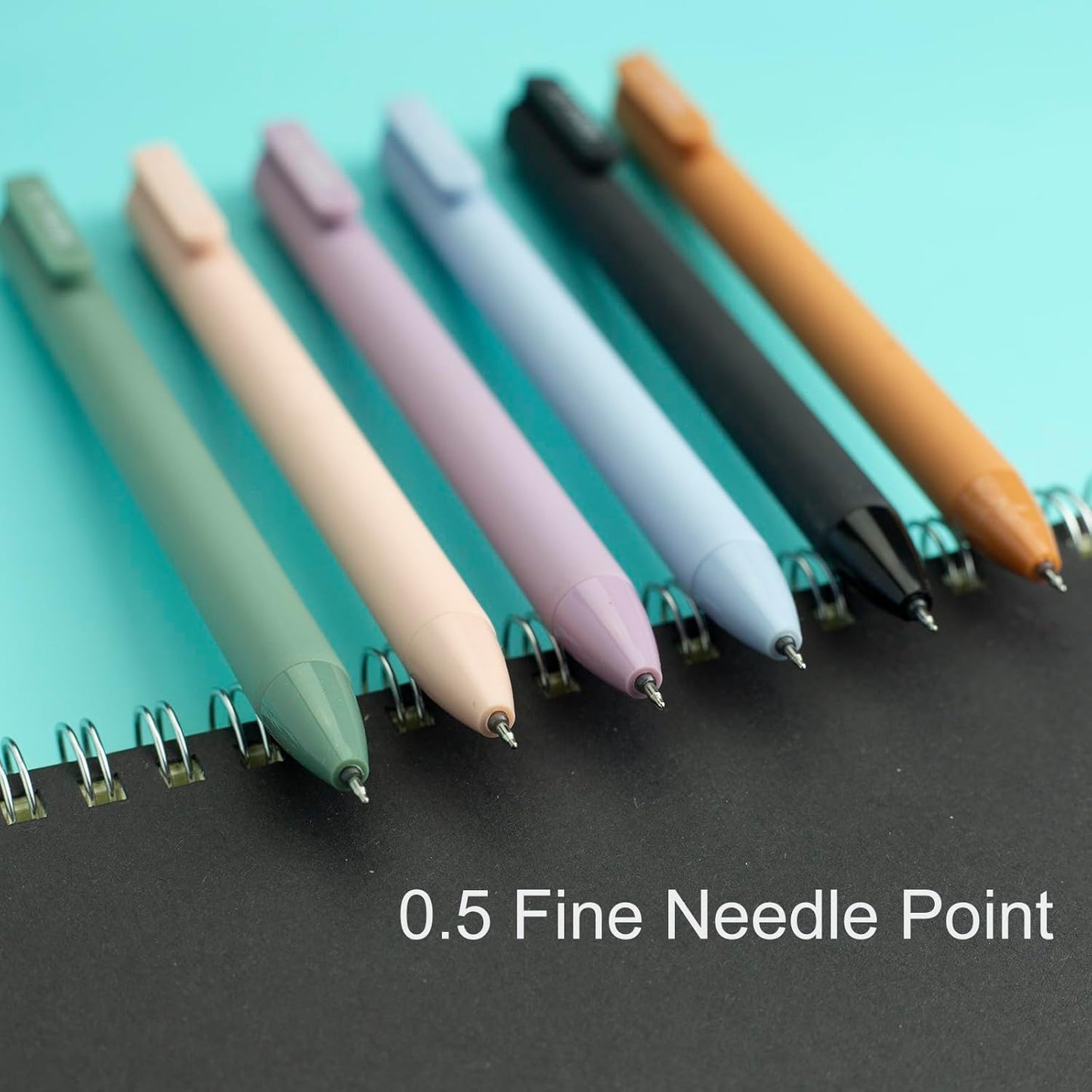 ldcrea Gel Pens 0.5 Fine Tip, Black Ink, Silky Grip, 12 Pack