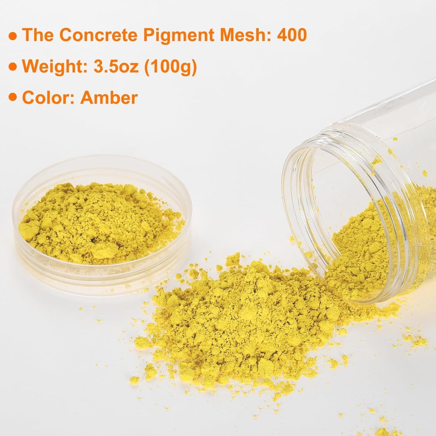 HARFINGTON Iron Oxide Powder Concrete Pigment 400 Mesh 3.5oz (100g) Iron Oxide Grout Pigment for Pastel Tile Paint Concrete Cement, Amber