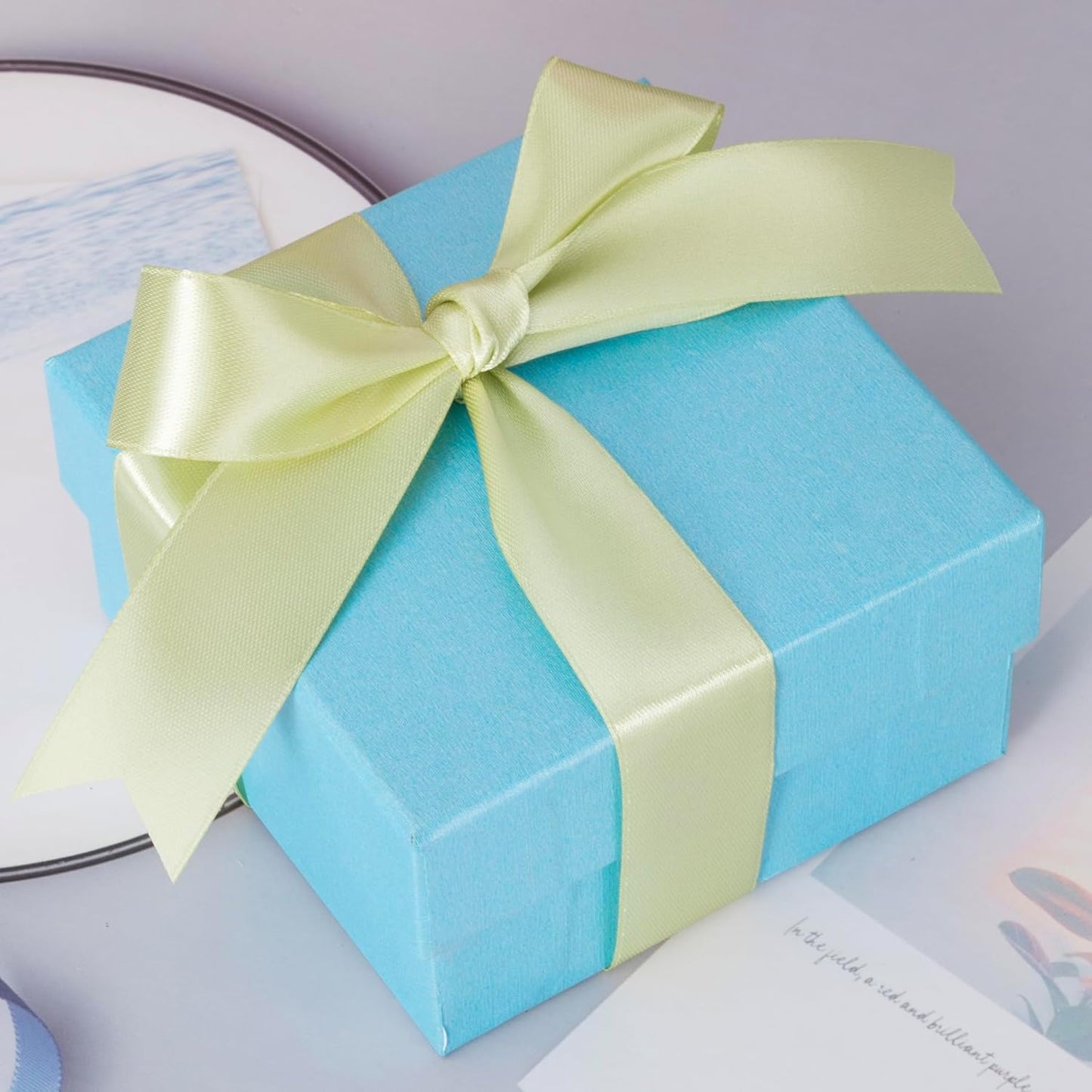 1 Inch Spring Green/Fresh Sprout Solid Satin Ribbon, 50 Yards Craft Fabric Ribbon for Gift Wrapping Floral Bouquets Wedding Party Decoration