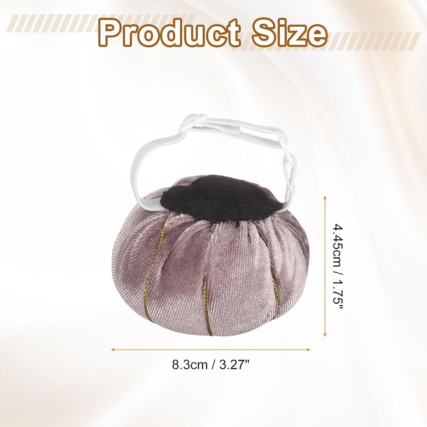 HARFINGTON Wrist Pin Cushion Wristband Sewing Pincushion Polyester Pin Holder Wearable Pumpkin Shaped Needles Wristband for Sewing Quilting Needlework DIY Crafts, Gray