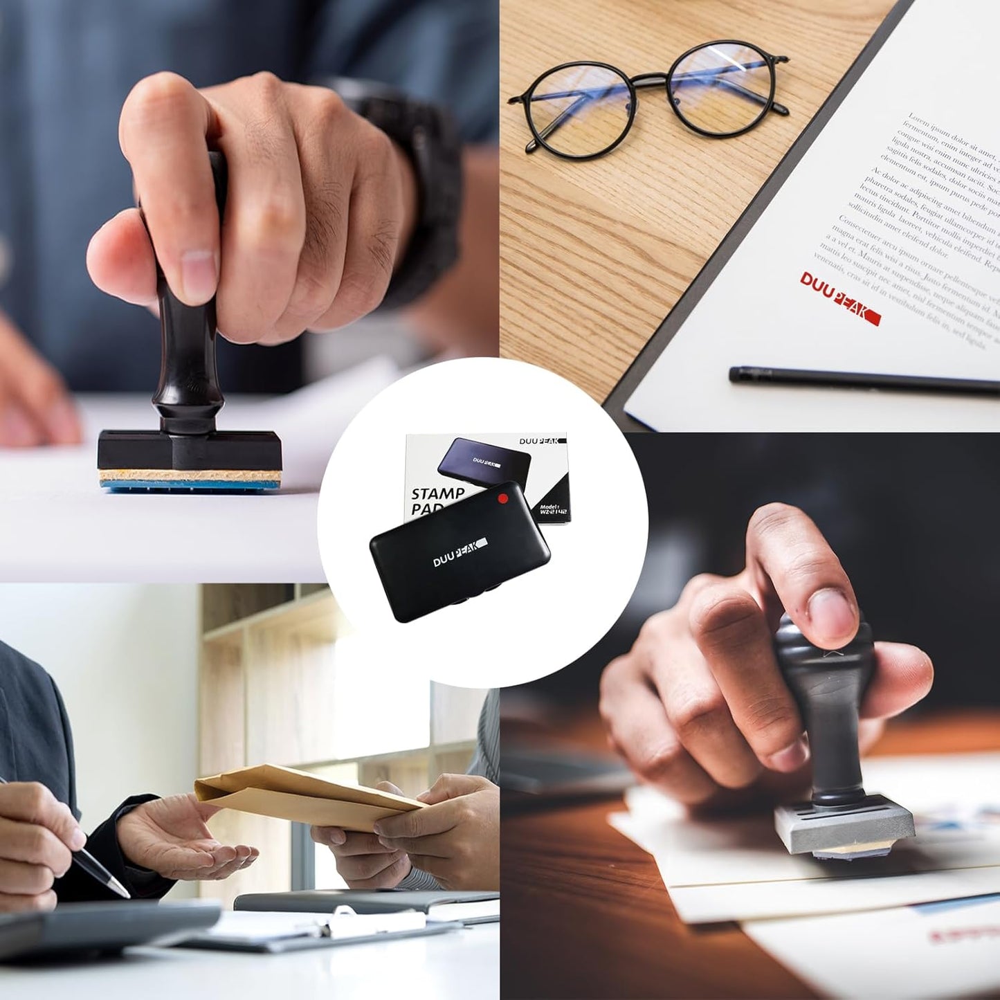 Large Ink Pad for Stamps, 6.14"×3.38" Stamp Pad, Ink Pad for Office, Notarization, and Rubber Stamps (Red