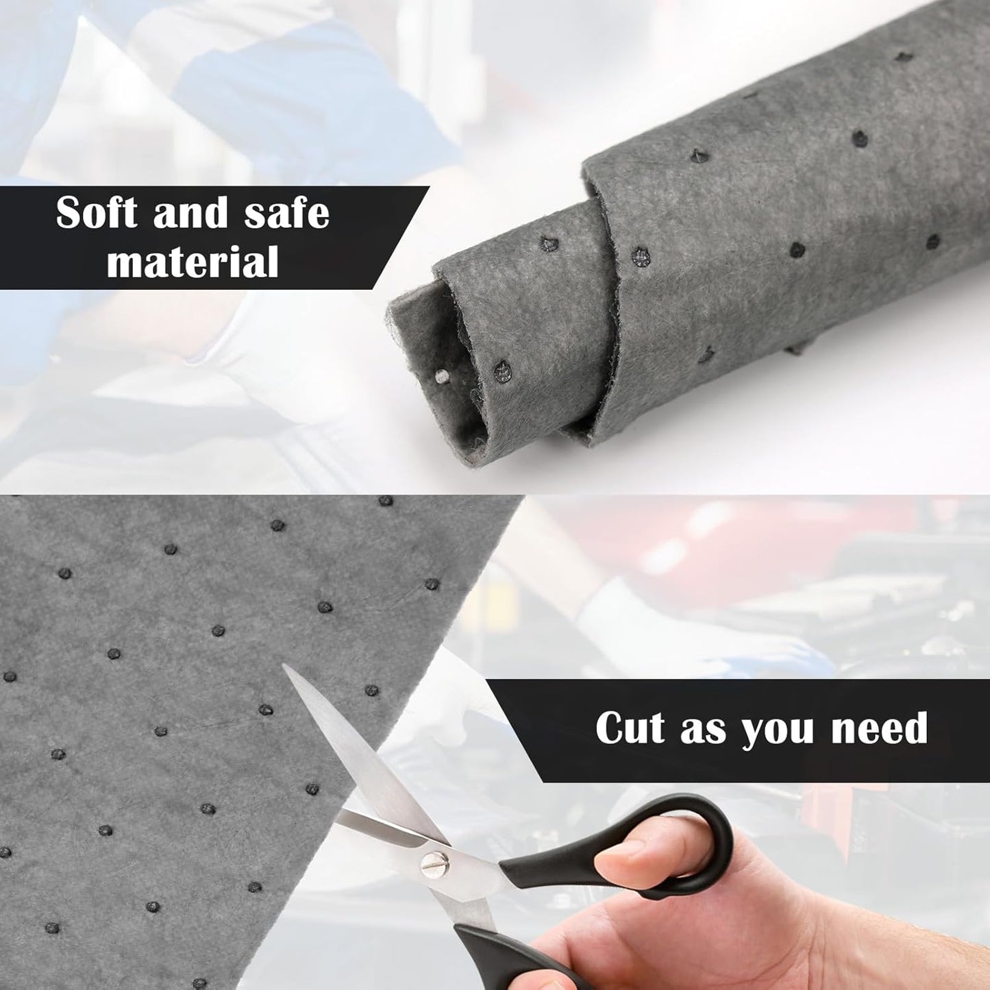 80 Pcs Oil Absorbent Pads, 9.8×13 Inch High Absorbency Absorbent Mats, Water Absorbent Mat, Weight Dimpled Pad, Oil Spill Mat for Absorbing Automotive Garage Workshop Tools Spills