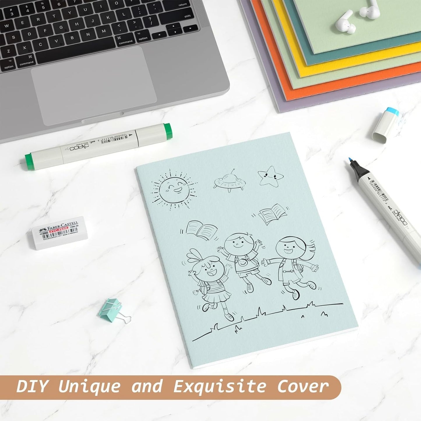 Journaling Notebooks A5 College Ruled Notebook 32 Pack Lined Small Kraft Notebooks Bulk 8.3x5.5 Inches, 16 Colors Composition Notebooks Writing Journal School Supplies for School Work and Travel