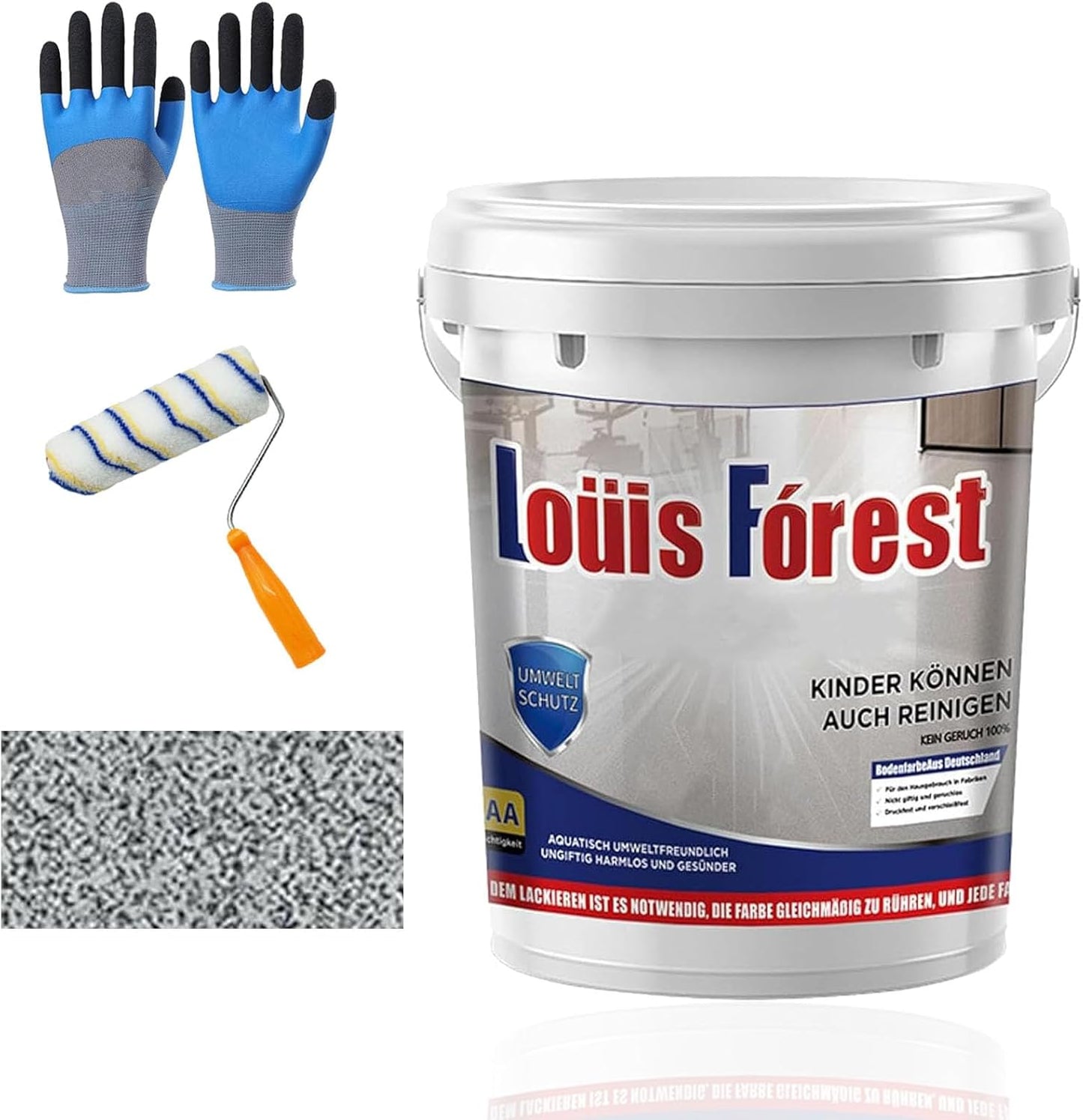 Louis Forest Epoxy Floor Paint, High-Gloss Marble Effect Coating, Epoxy Colored Sand Floor Paint, Wear-Resistant and Non-Slip for Indoor Outdoor (0.5KG-Sesame gray)