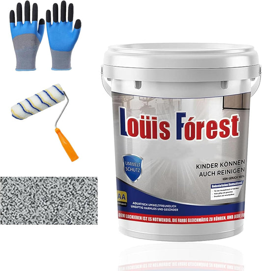 Louis Forest Epoxy Floor Paint, High-Gloss Marble Effect Coating, Epoxy Colored Sand Floor Paint, Wear-Resistant and Non-Slip for Indoor Outdoor (0.5KG-Sesame gray)