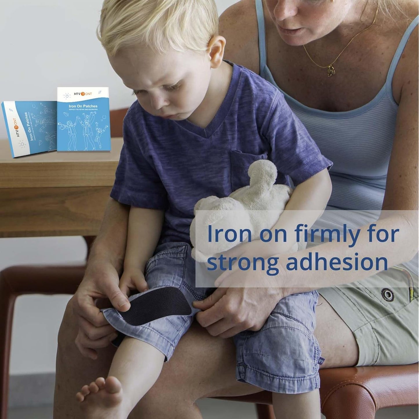 HTVRONT Iron on Patches for Clothing Repair, Fabric Patches for Clothes, Repair Decorating Kit, Iron on Patches (Black&White)