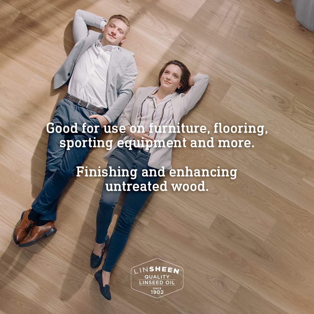 Boiled Linseed Oil – Fast Drying Flaxseed Wood Treatment to Rejuvenate and Restore Outdoor and Indoor Wood Furniture, Floors and Sports Equipment, Gallon